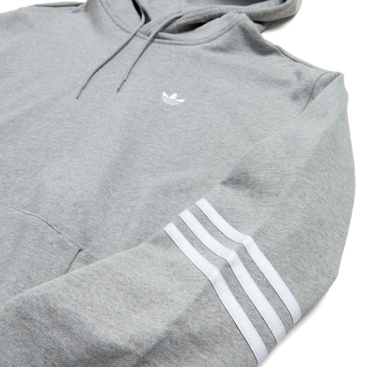 Adidas Classic Hoodie - Medium Grey Heather/White - Image 4