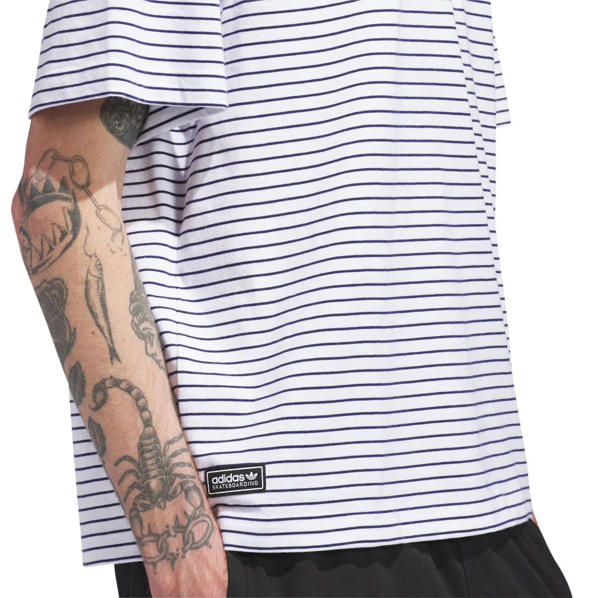Adidas FS Stripe T-Shirt - White/Dark Blue - Image 4