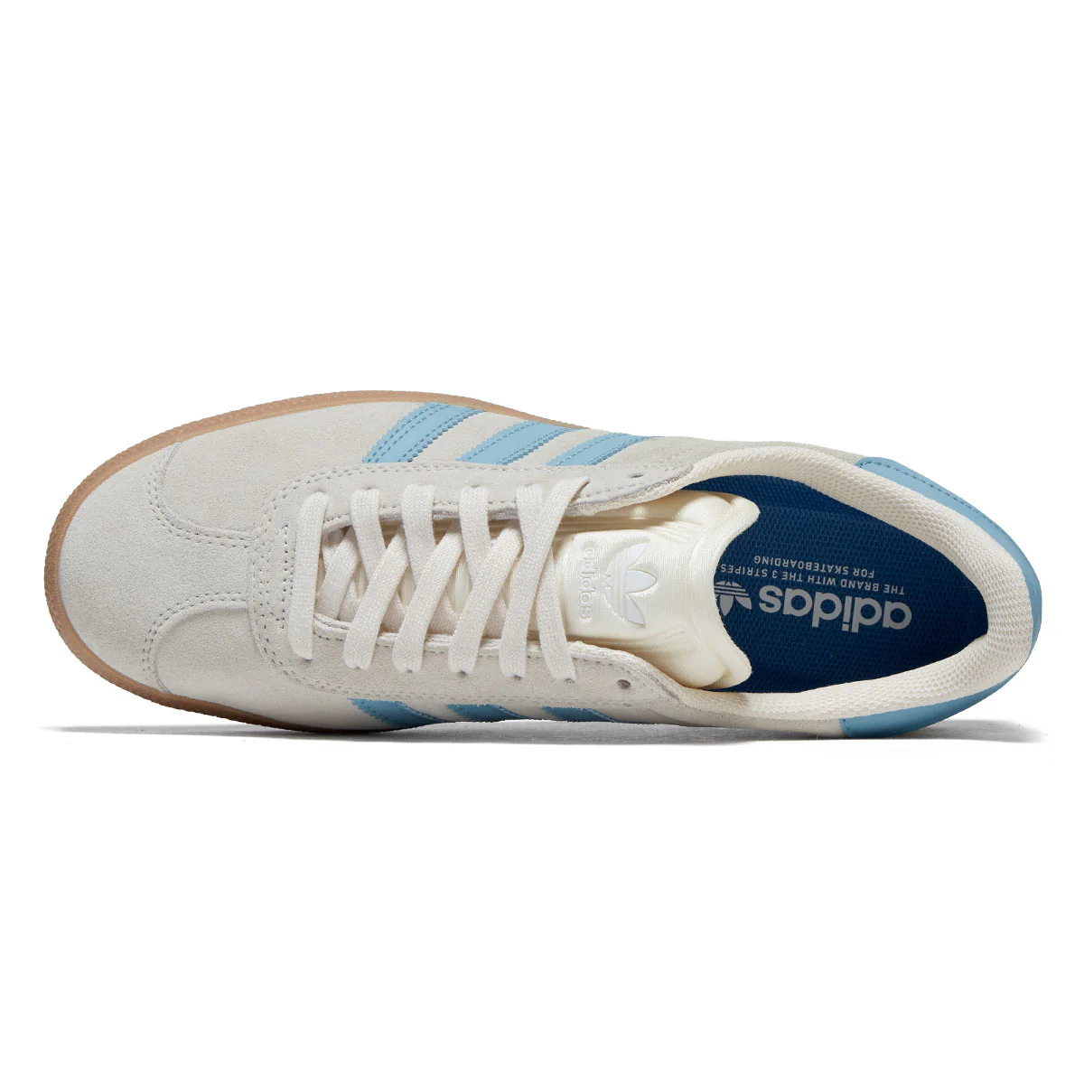 Adidas Gazelle ADV Shoes - Wonder White/Preloved Blue/Gum - Image 3