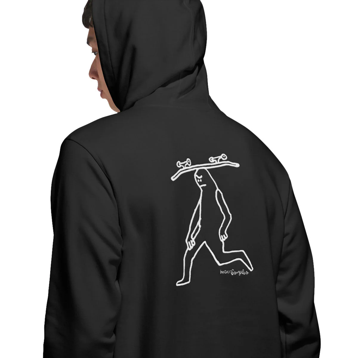 Adidas Gonz Head Hoodie - Black/Aurora Ivy - Image 3