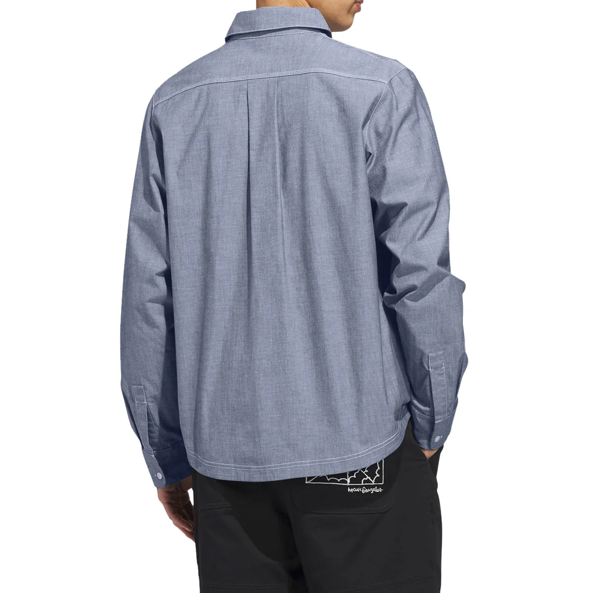 Adidas Gonz Long Sleeve Shirt - Aurora Ivy/White - Image 2