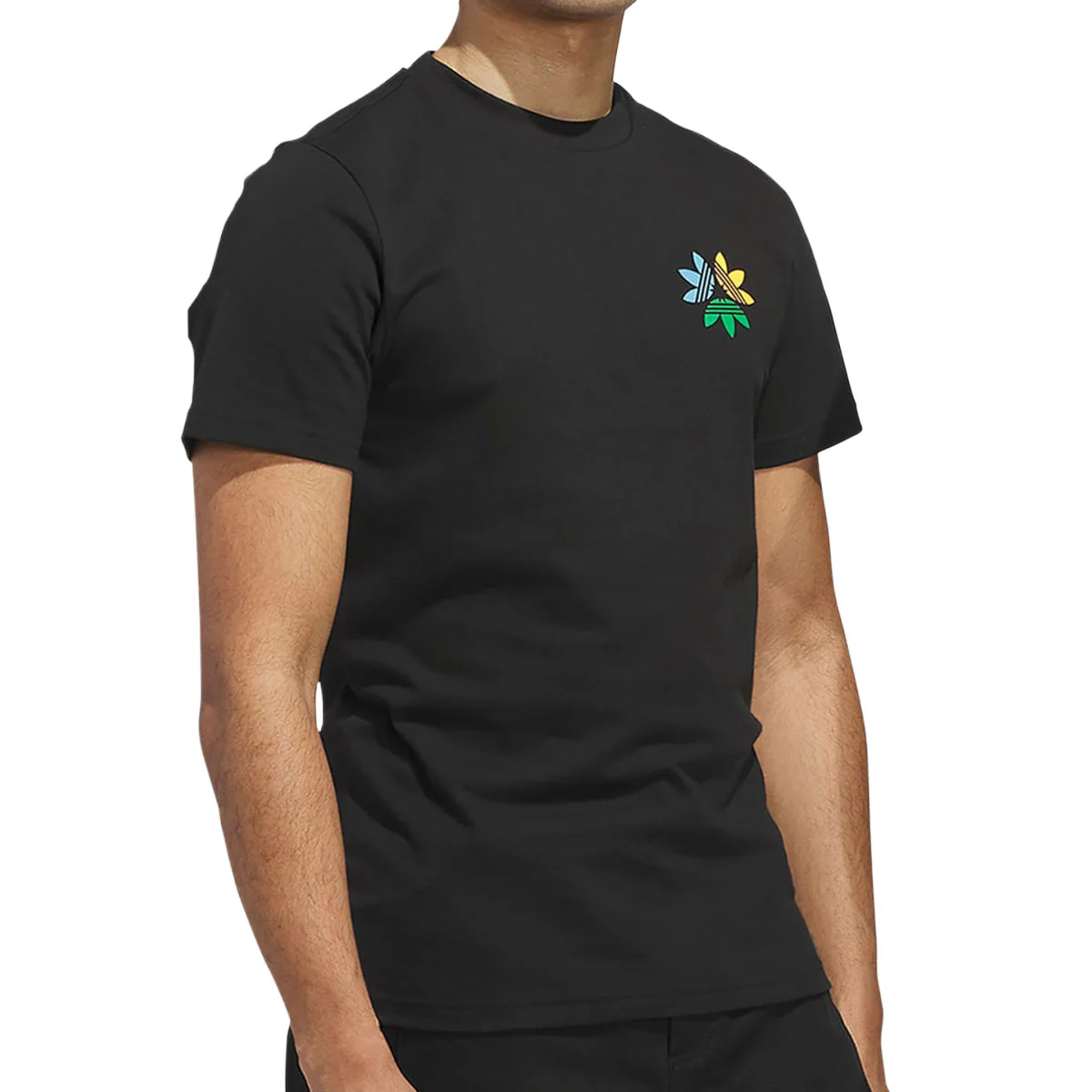 Adidas Pinwheel Trefoil T-Shirt - Black/Crew Yellow - Image 3