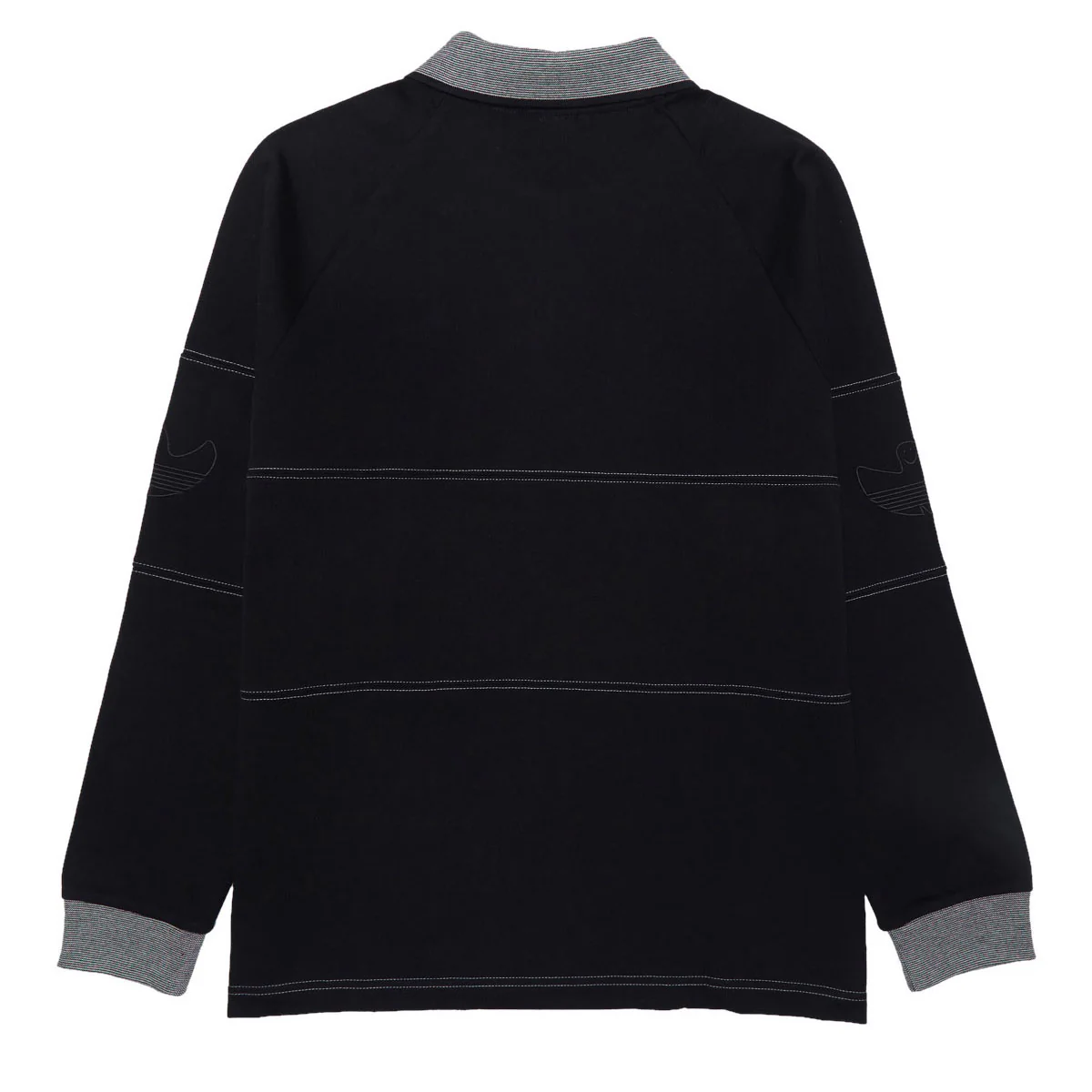Adidas Shmoofoil Heavyweight Long Sleeve Rugby Shirt - Black/Aluminum - Image 2