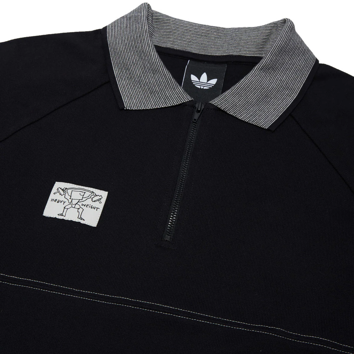 Adidas Shmoofoil Heavyweight Long Sleeve Rugby Shirt - Black/Aluminum - Image 4