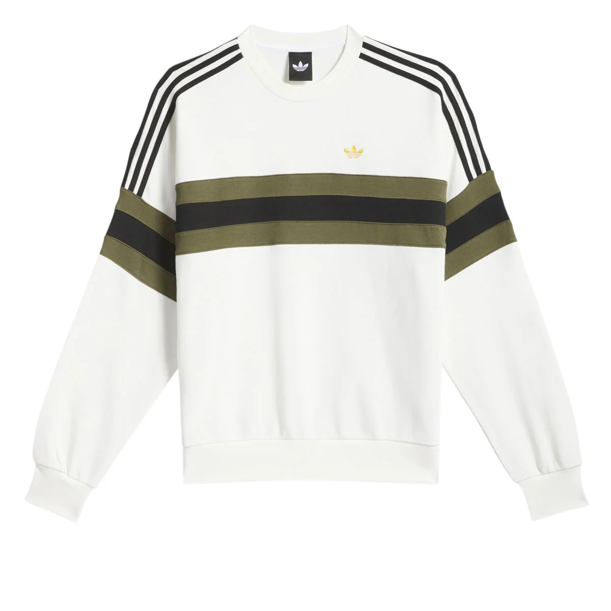Adidas Skate OG Sweatshirt - Core White/Olive Strata/Black - Image 3