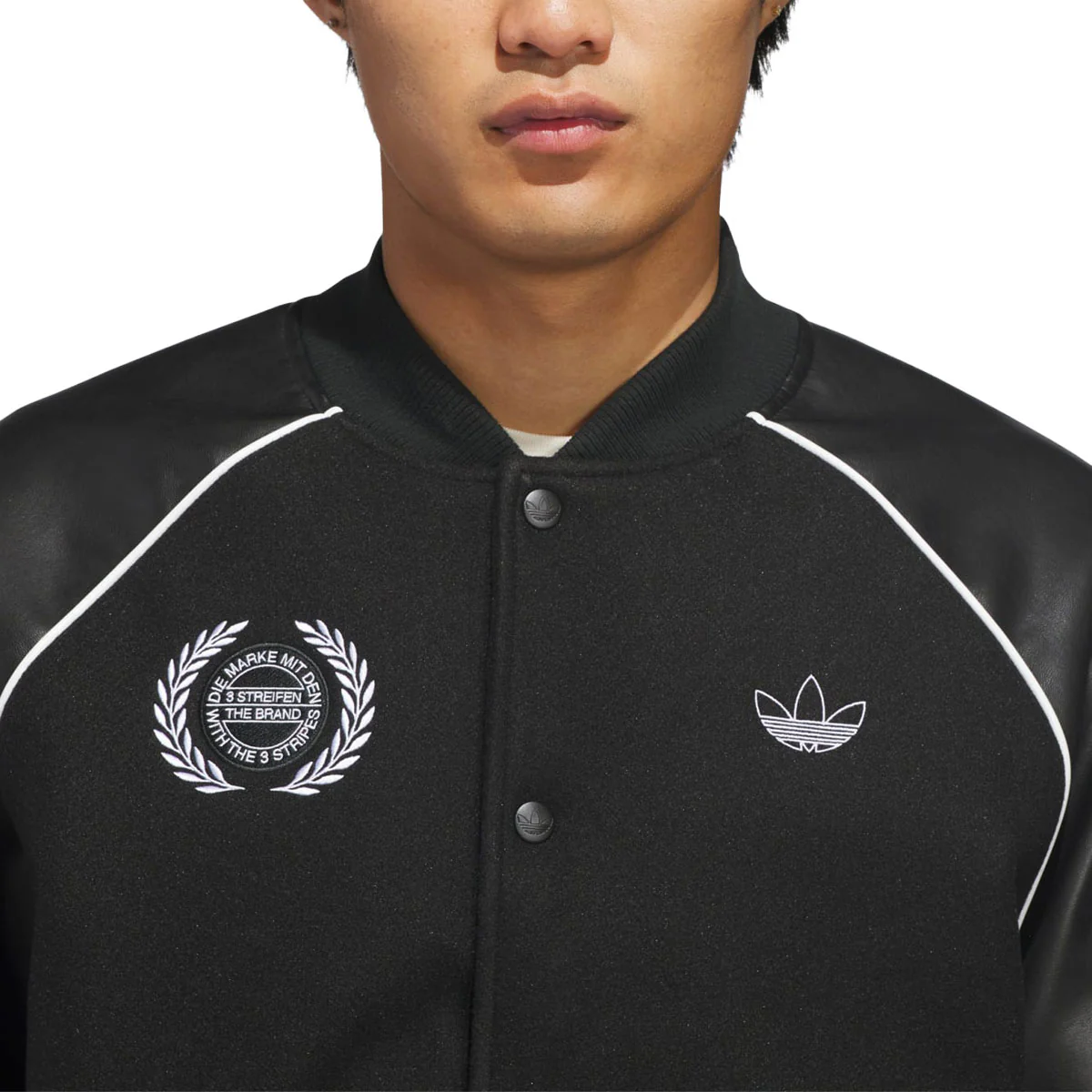 Adidas Tyshawn Letterman Jacket - Black/White - Image 4