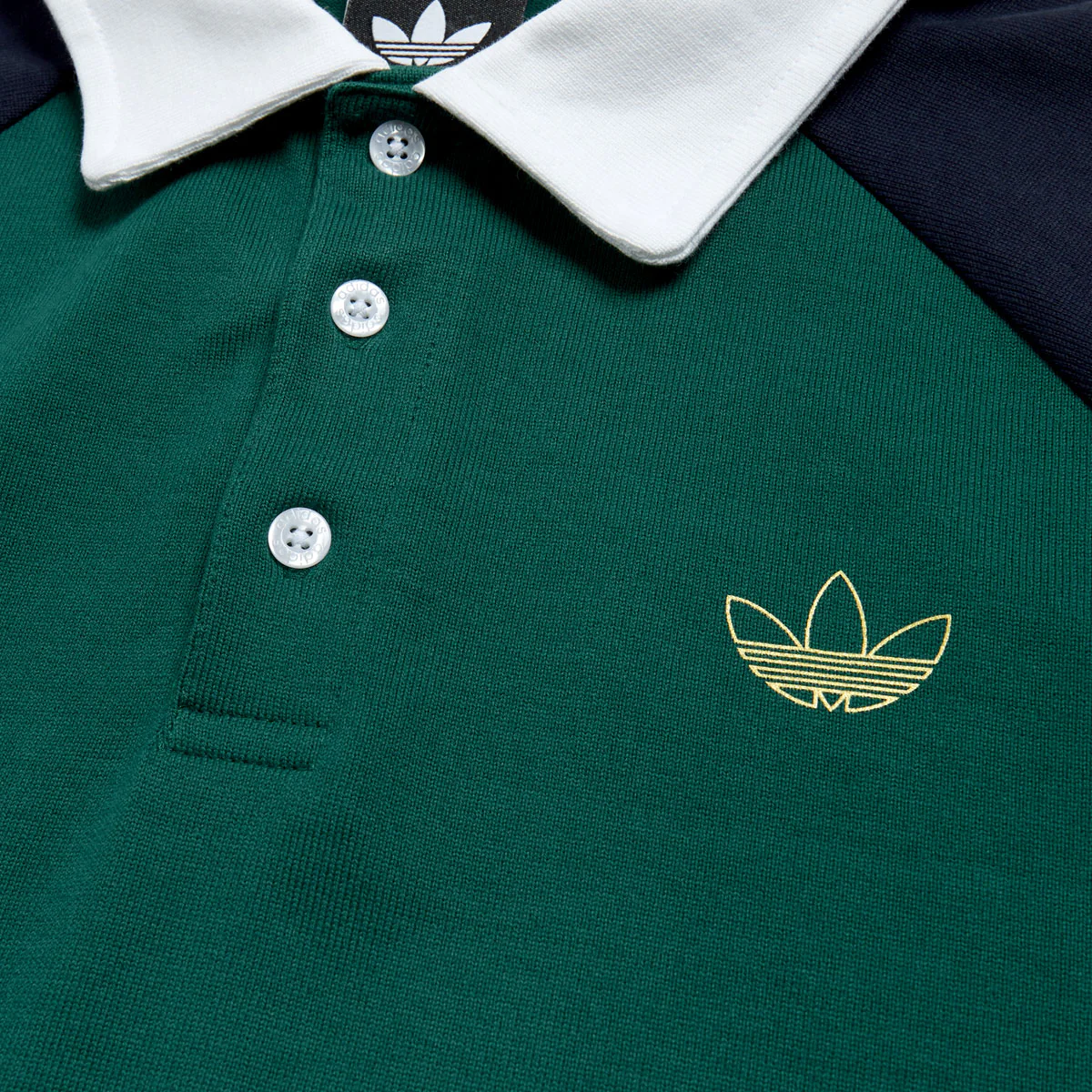 Adidas Tyshawn Rugby Shirt - Collegiate Green/Legend Ink - Image 2