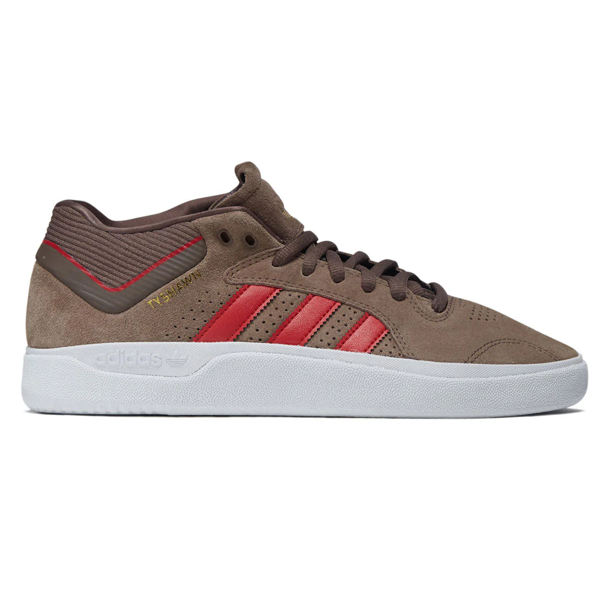 Adidas Tyshawn Shoes - Earth Strata/Collegiate Red/Ftwr White