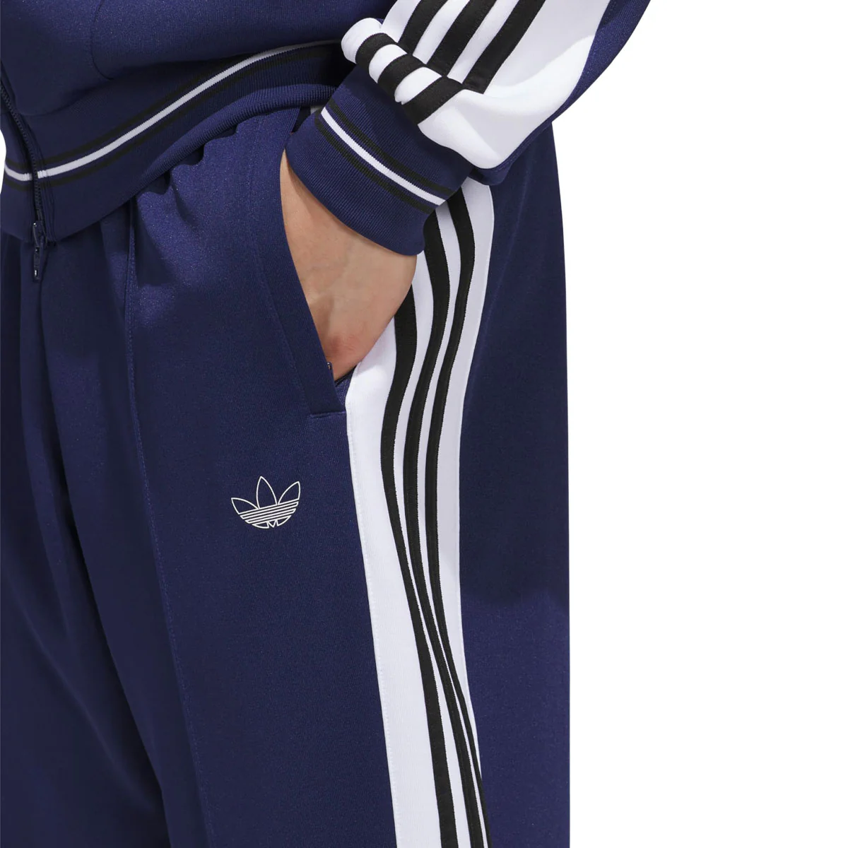 Adidas Tyshawn Track Pants - Dark Blue/White/Black - Image 4