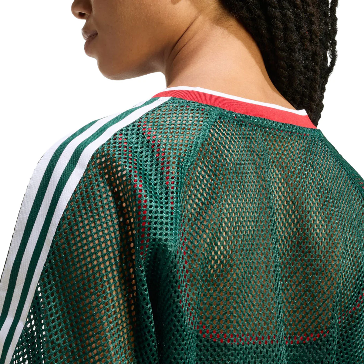 Adidas Womens Mesh Cropped T-Shirt - Collegiate Green - Image 5