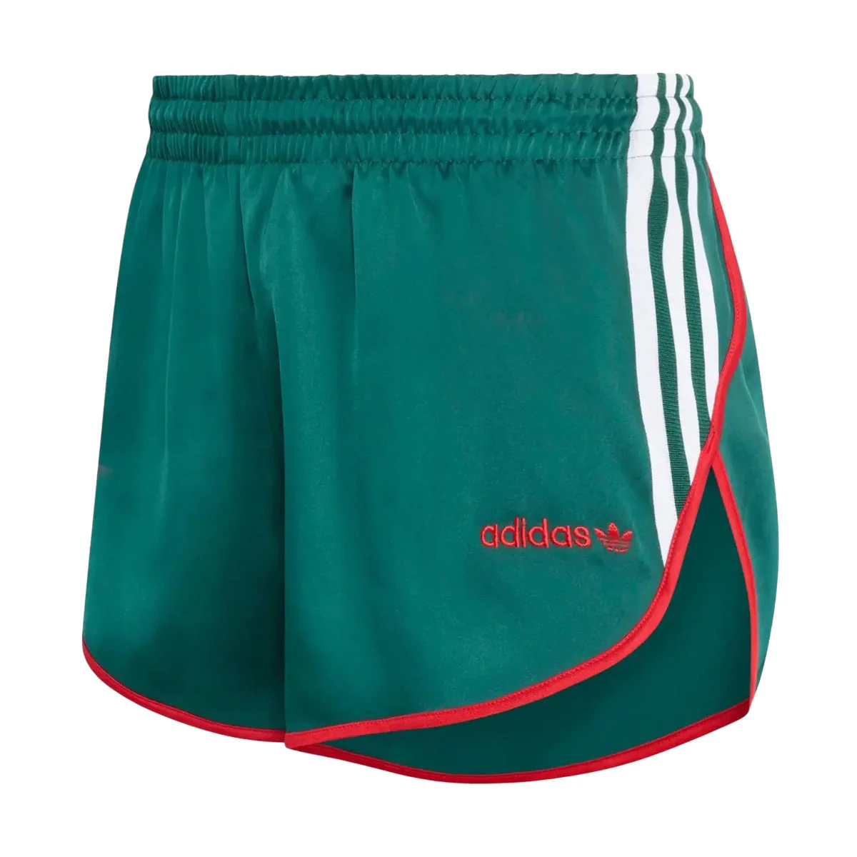Adidas Womens Satin Shorts - Collegiate Green - Image 3