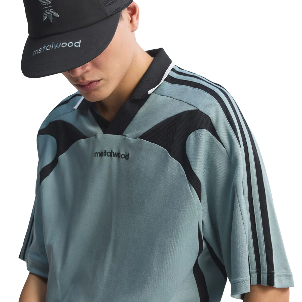 Adidas x Metalwood Originals Polo Shirt - Green Earth - Image 3