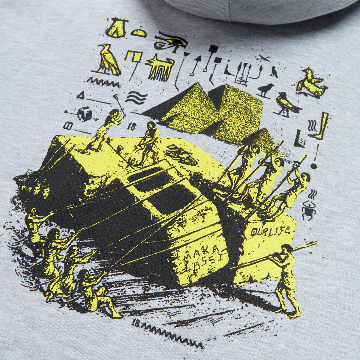 Anti-Hero Anti-Hiero Zip Up Hoodie - Grey Heather/Black/Yellow - Image 3