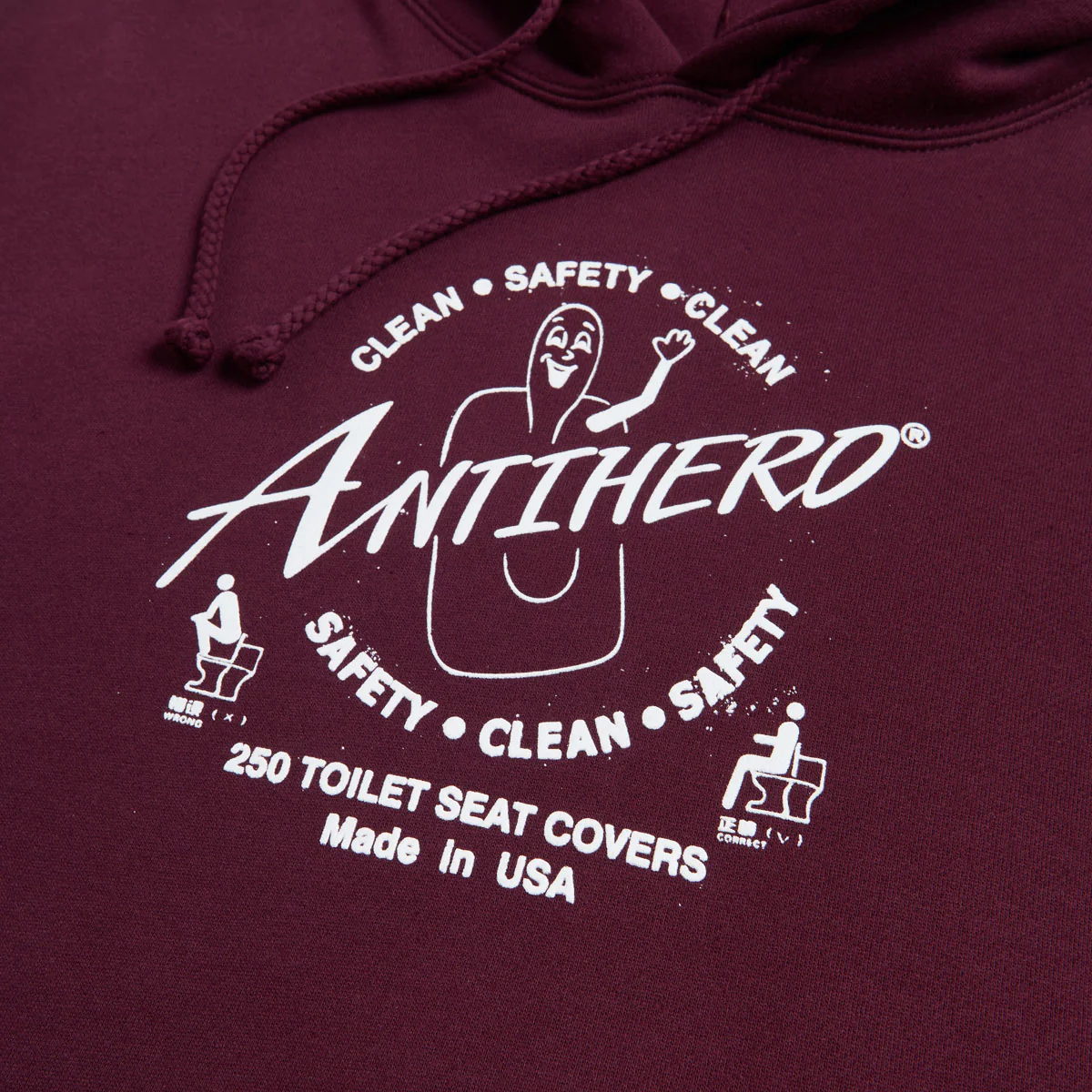 Anti-Hero Clean Safety Hoodie - Maroon/White - Image 2
