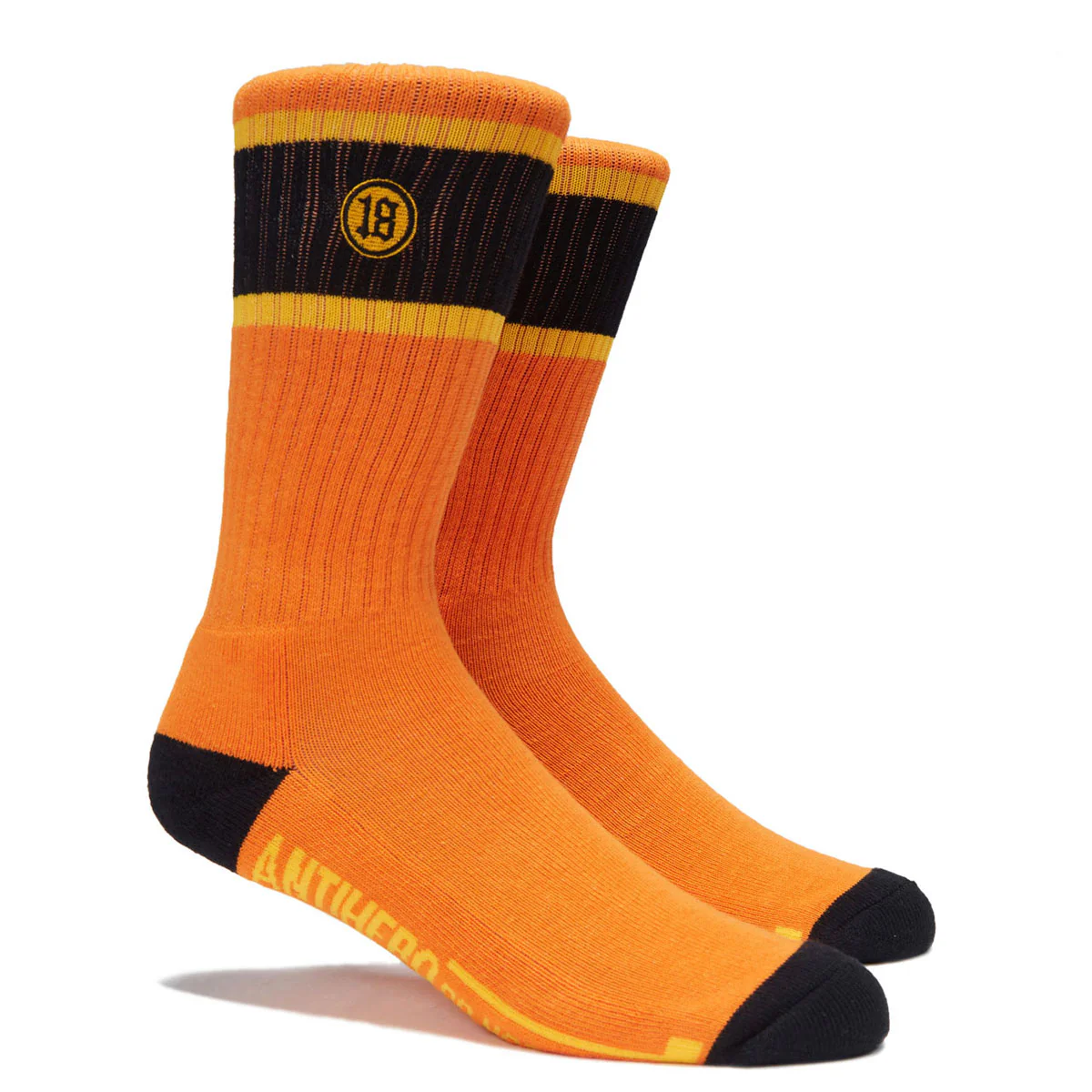 Anti-Hero Hecho Por Skate Emb Socks - Orange/Yellow/Black - Image 2
