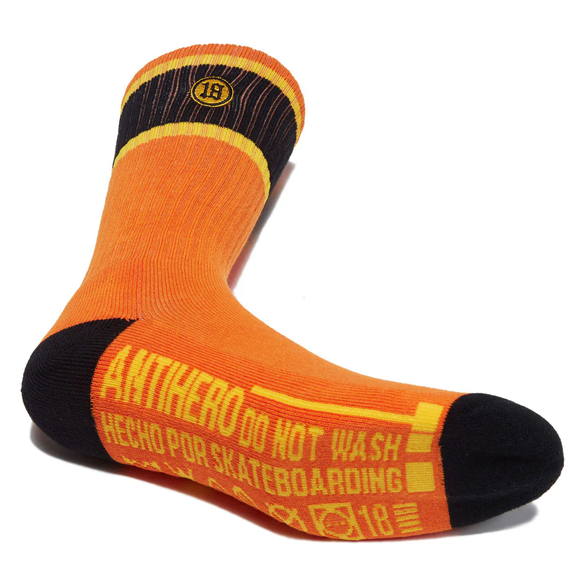 Anti-Hero Hecho Por Skate Emb Socks - Orange/Yellow/Black - Image 3