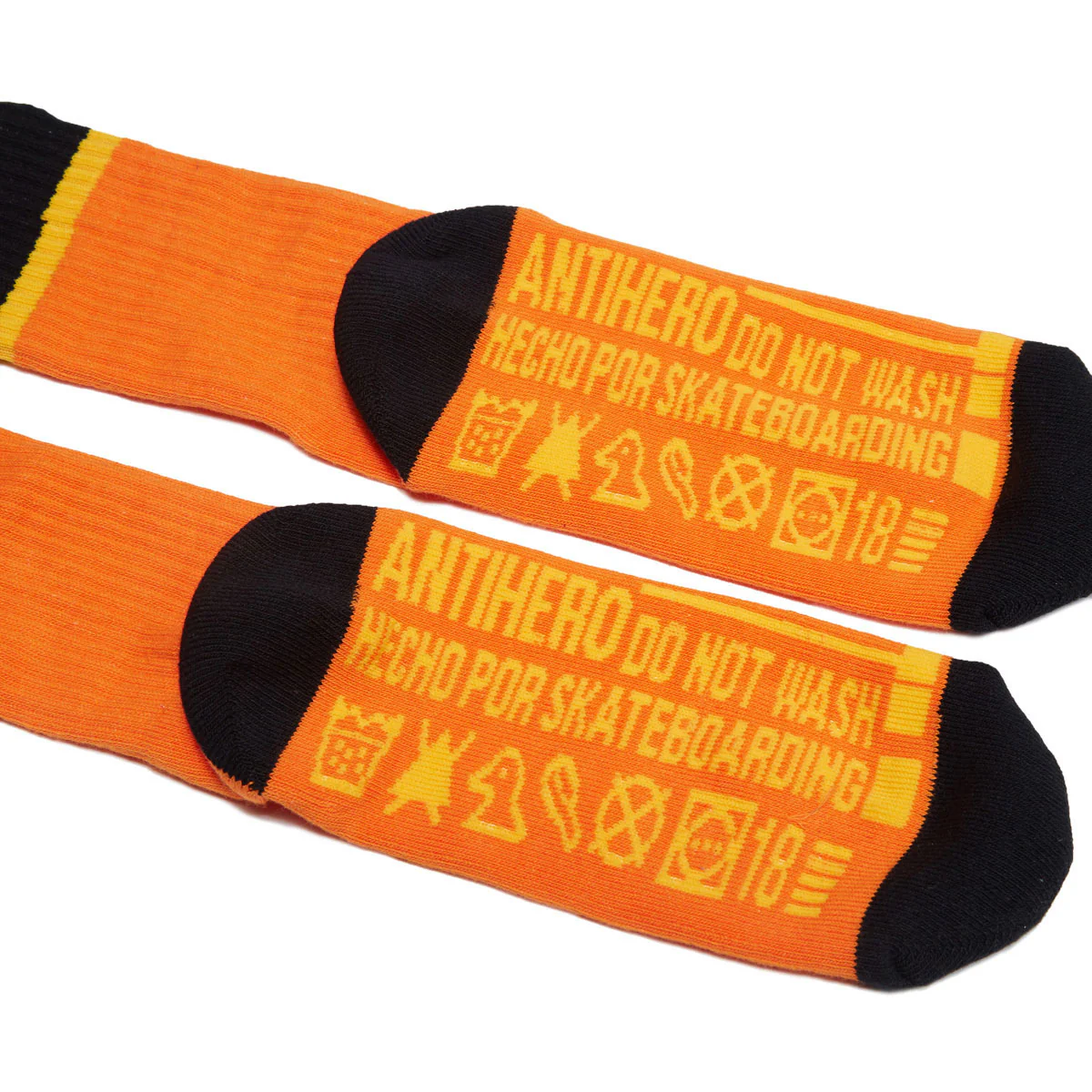 Anti-Hero Hecho Por Skate Emb Socks - Orange/Yellow/Black - Image 4