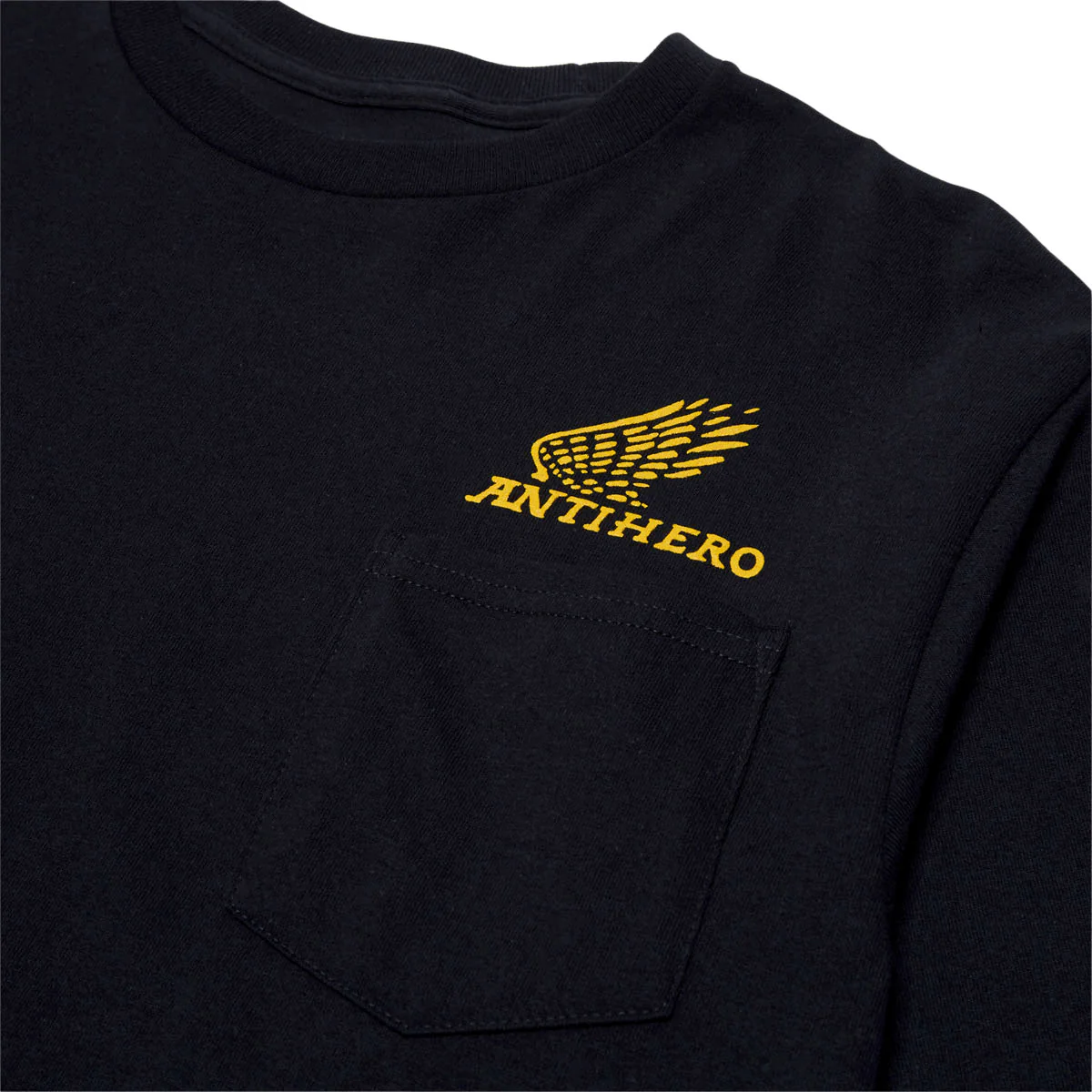 Anti-Hero Motorized Long Sleeve Pocket T-Shirt - Black/Gold - Image 2