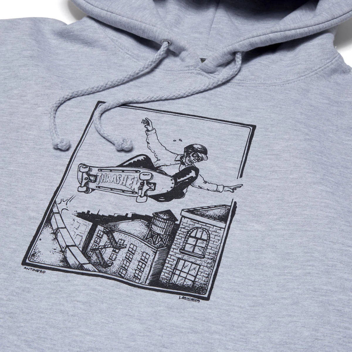 Anti-Hero Phelps Lance Hoodie - Grey Heather/Black - Image 2