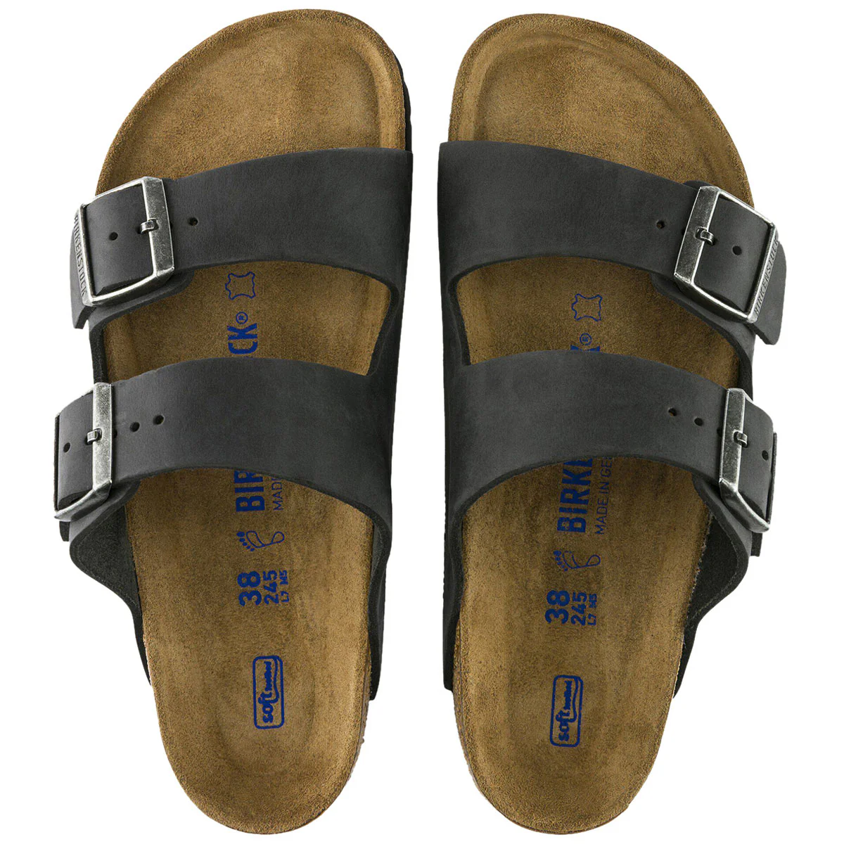 Birkenstock Arizona Soft Footbed Sandals - Black Oilded Leather - Image 3