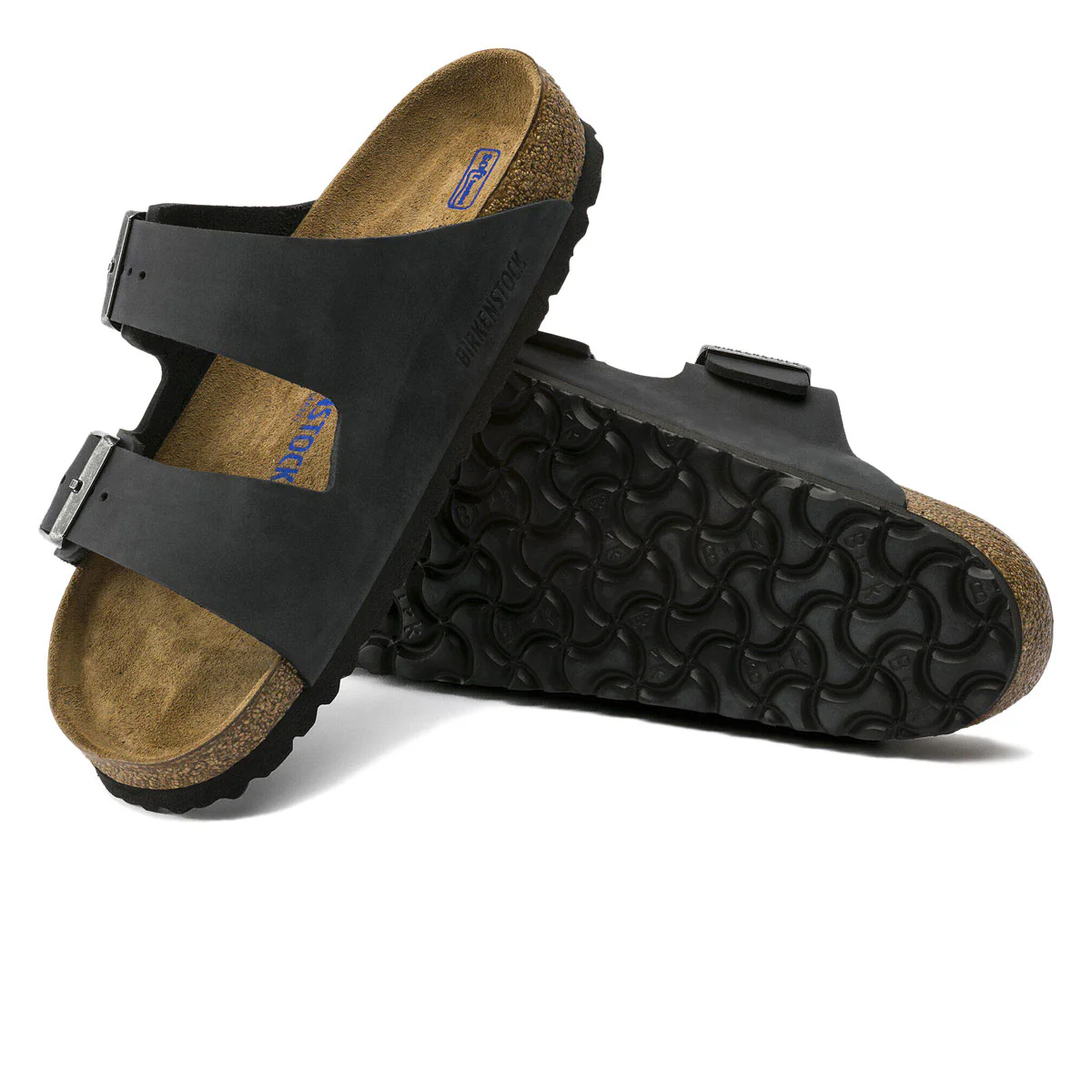 Birkenstock Arizona Soft Footbed Sandals - Black Oilded Leather - Image 4