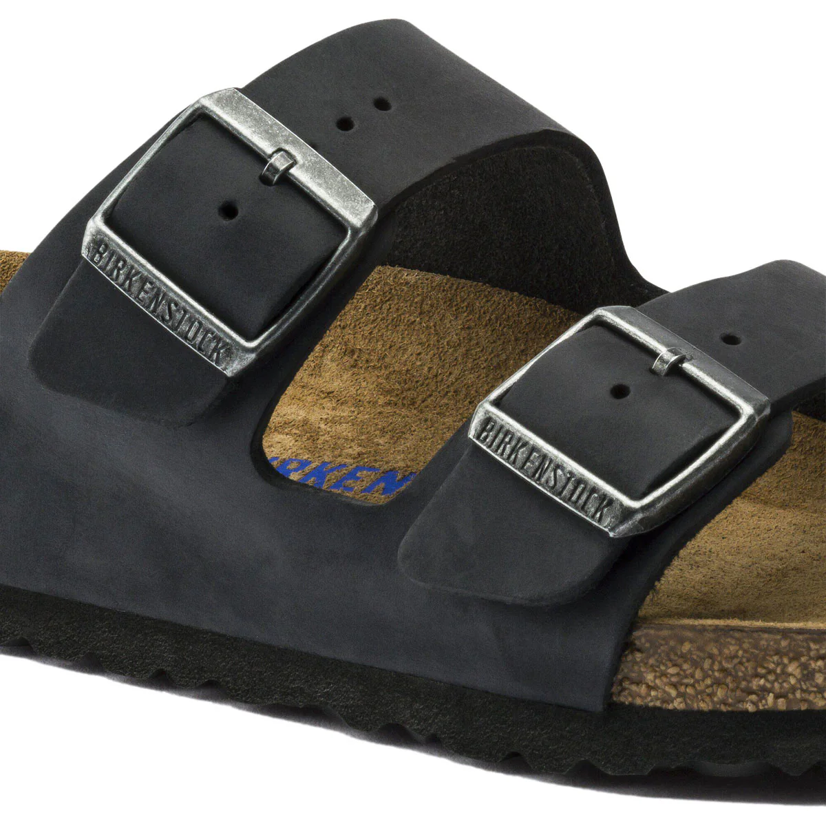 Birkenstock Arizona Soft Footbed Sandals - Black Oilded Leather - Image 5