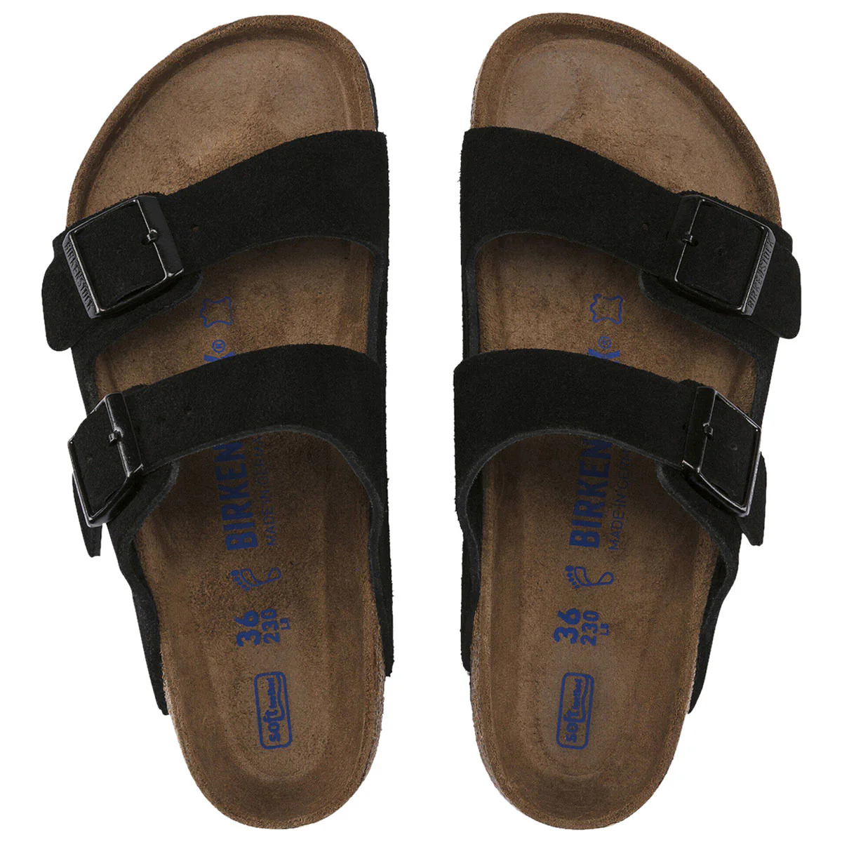 Birkenstock Arizona Soft Footbed Sandals - Black Suede - Image 3