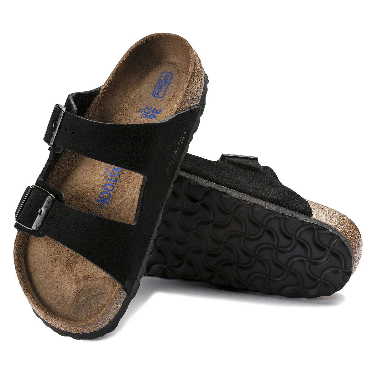 Birkenstock Arizona Soft Footbed Sandals - Black Suede - Image 4