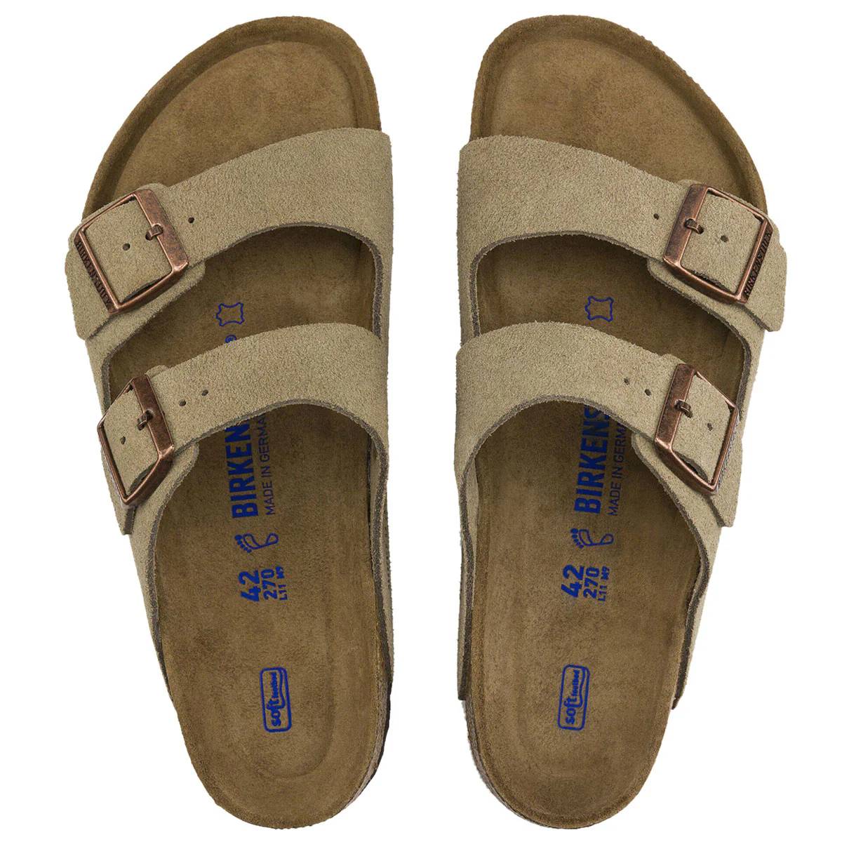 Birkenstock Arizona Soft Footbed Sandals - Taupe Suede - Image 3
