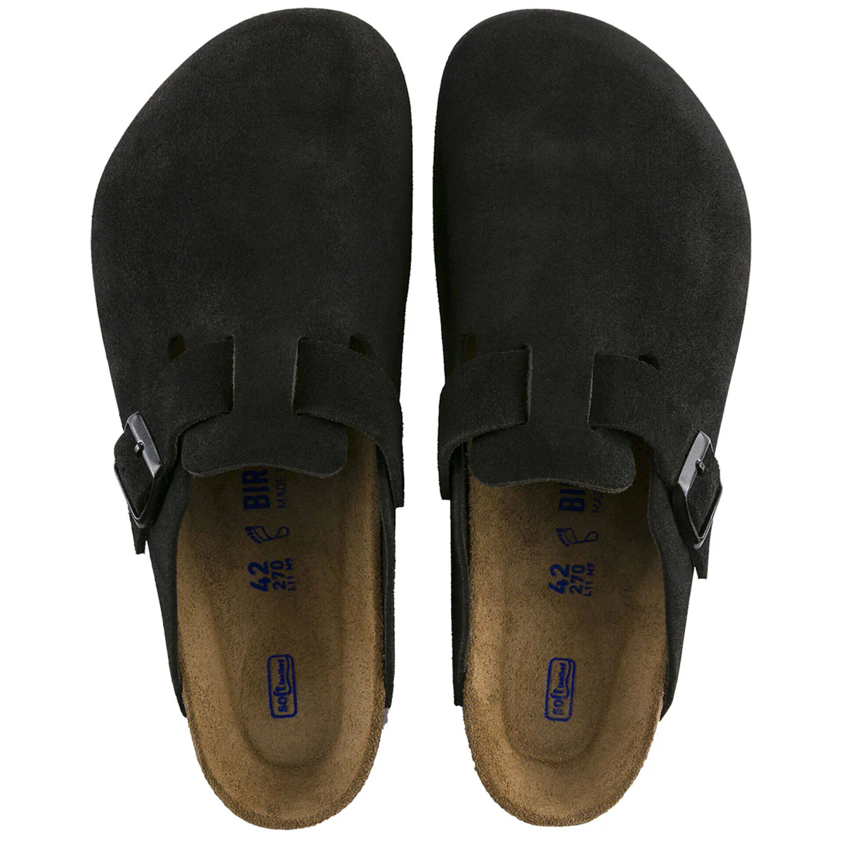 Birkenstock Boston Soft Footbed Sandals - Black Suede - Image 3