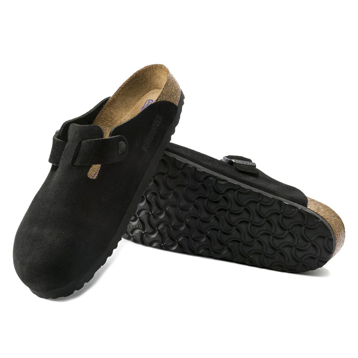 Birkenstock Boston Soft Footbed Sandals - Black Suede - Image 4