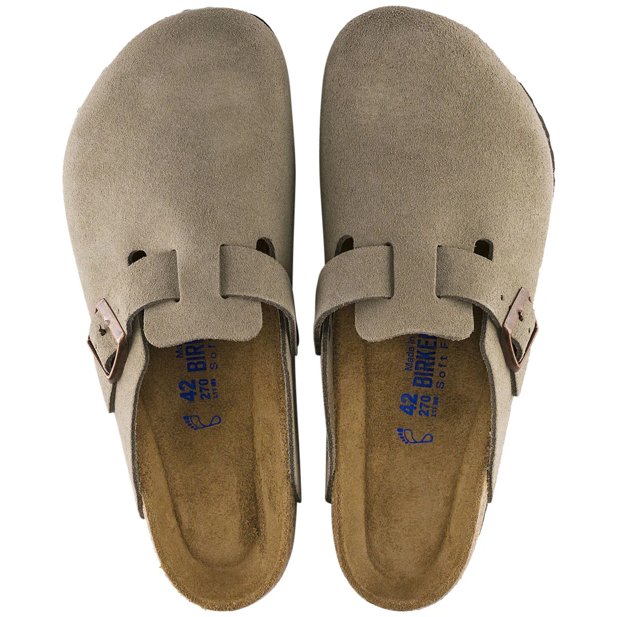 Birkenstock Boston Soft Footbed Sandals - Taupe Suede - Image 3