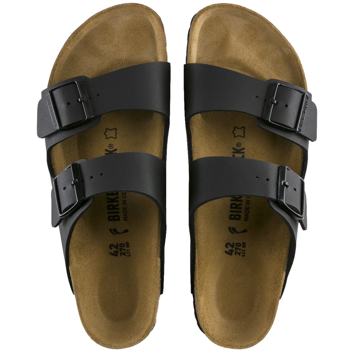 Birkenstock Womens Arizona Sandals - Black Birko-Flor - Image 3
