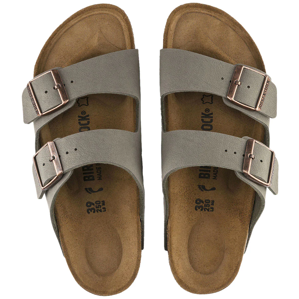 Birkenstock Womens Arizona Sandals - Stone Birkibuc - Image 3