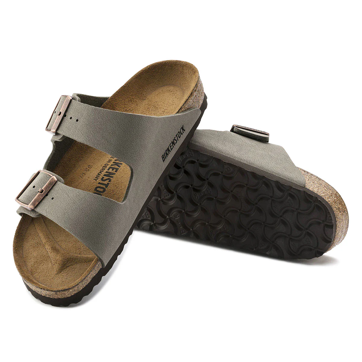 Birkenstock Womens Arizona Sandals - Stone Birkibuc - Image 4