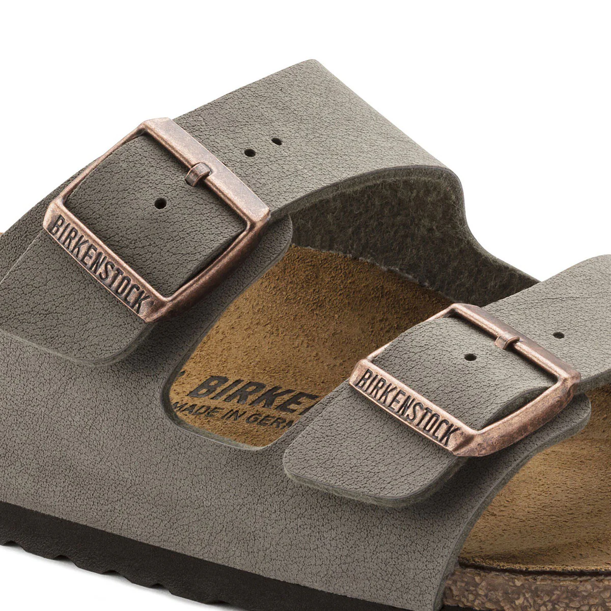 Birkenstock Womens Arizona Sandals - Stone Birkibuc - Image 5