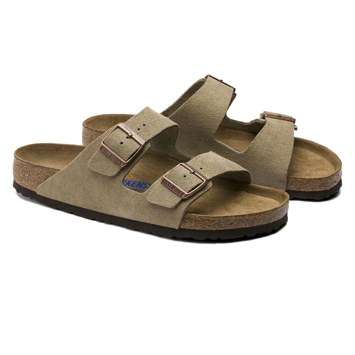Birkenstock Womens Arizona Soft Footbed Sandals - Taupe Suede - Image 2