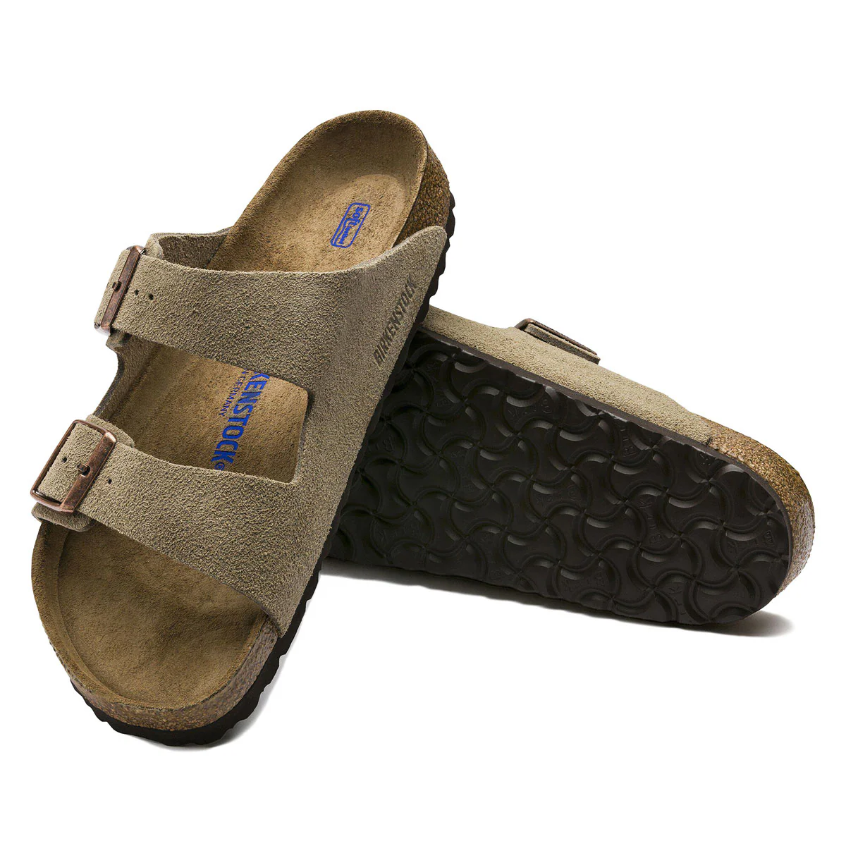 Birkenstock Womens Arizona Soft Footbed Sandals - Taupe Suede - Image 4