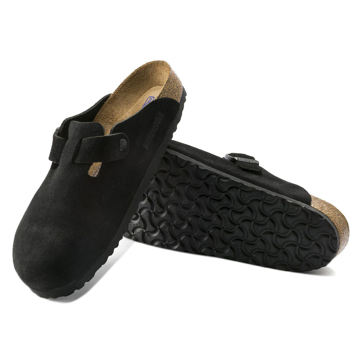 Birkenstock Womens Boston Soft Footbed Sandals - Black Suede - Image 4