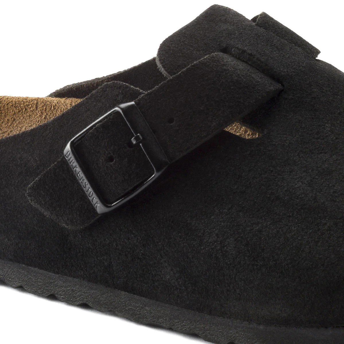 Birkenstock Womens Boston Soft Footbed Sandals - Black Suede - Image 5