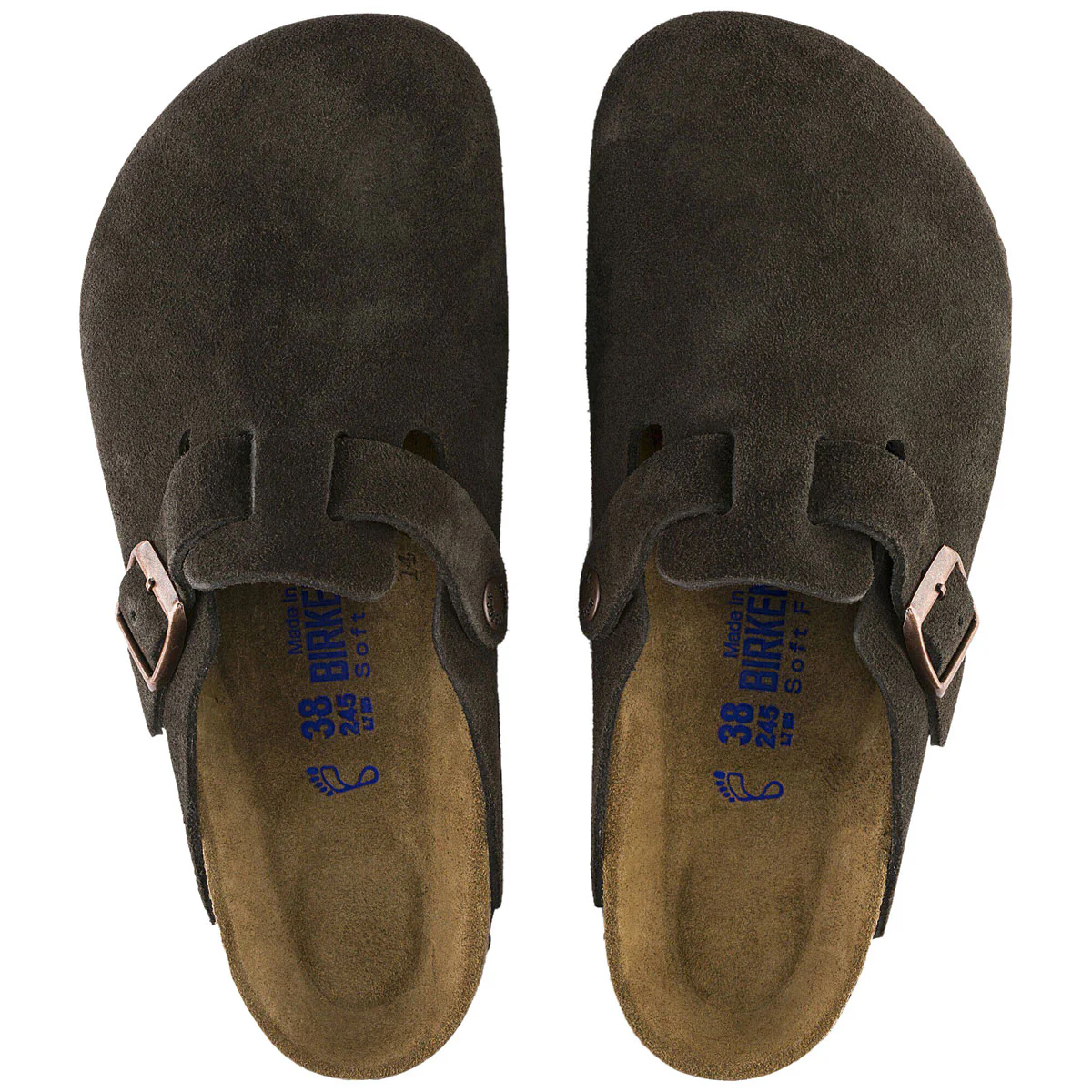 Birkenstock Womens Boston Soft Footbed Sandals - Mocha Suede - Image 3