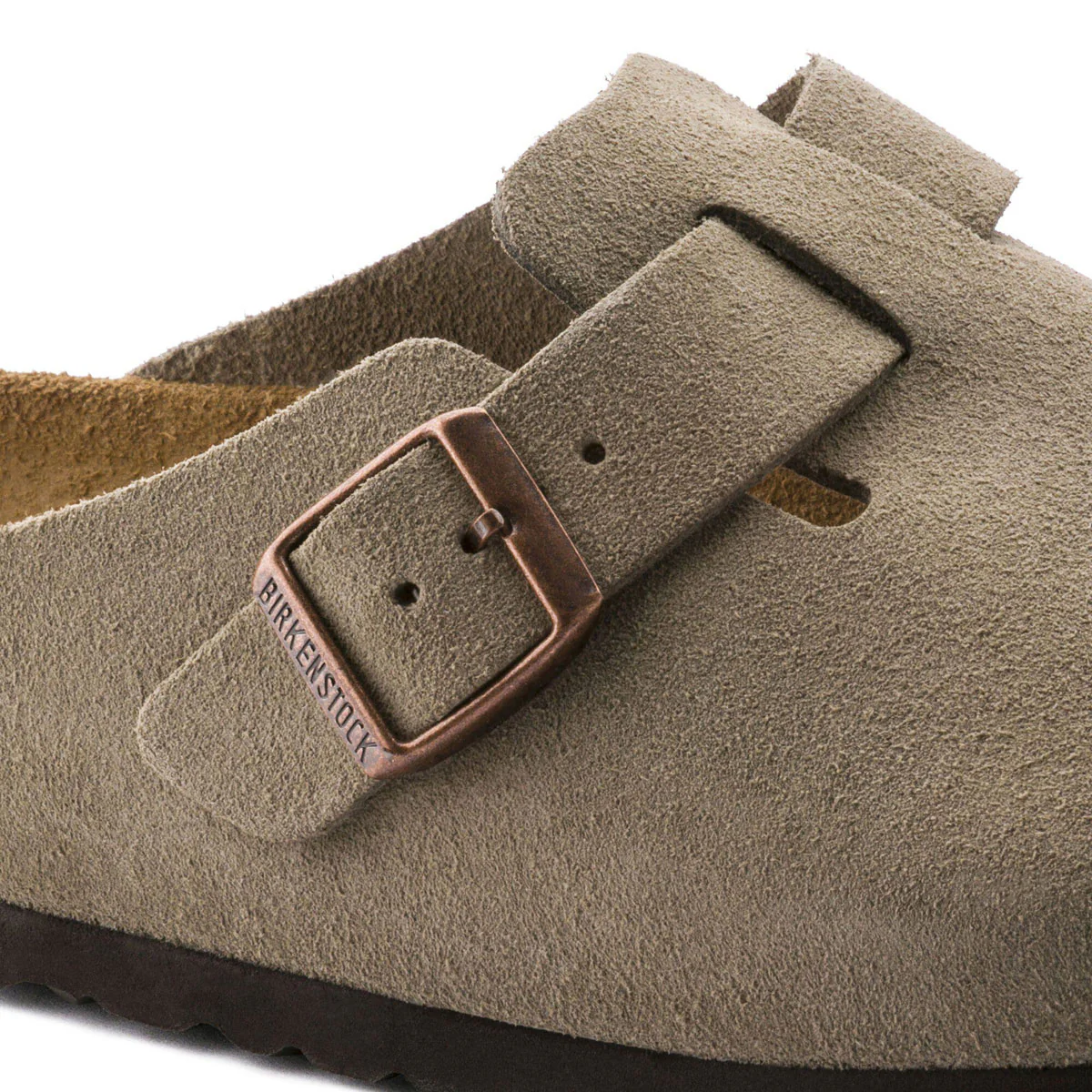 Birkenstock Womens Boston Soft Footbed Sandals - Taupe Suede - Image 5
