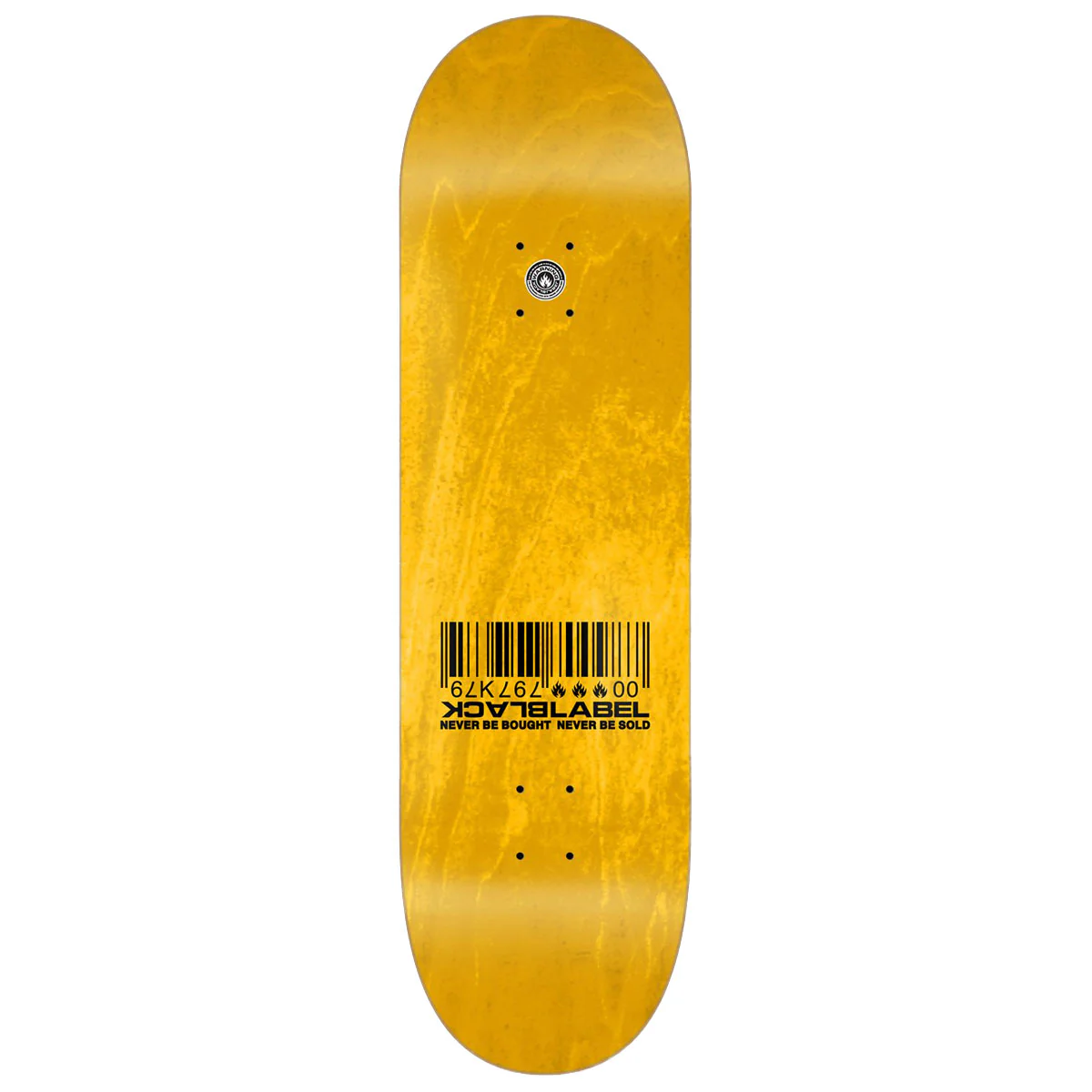Black Label Ripped Barcode Skateboard Deck - Assorted Stains - 8.25" - Image 2