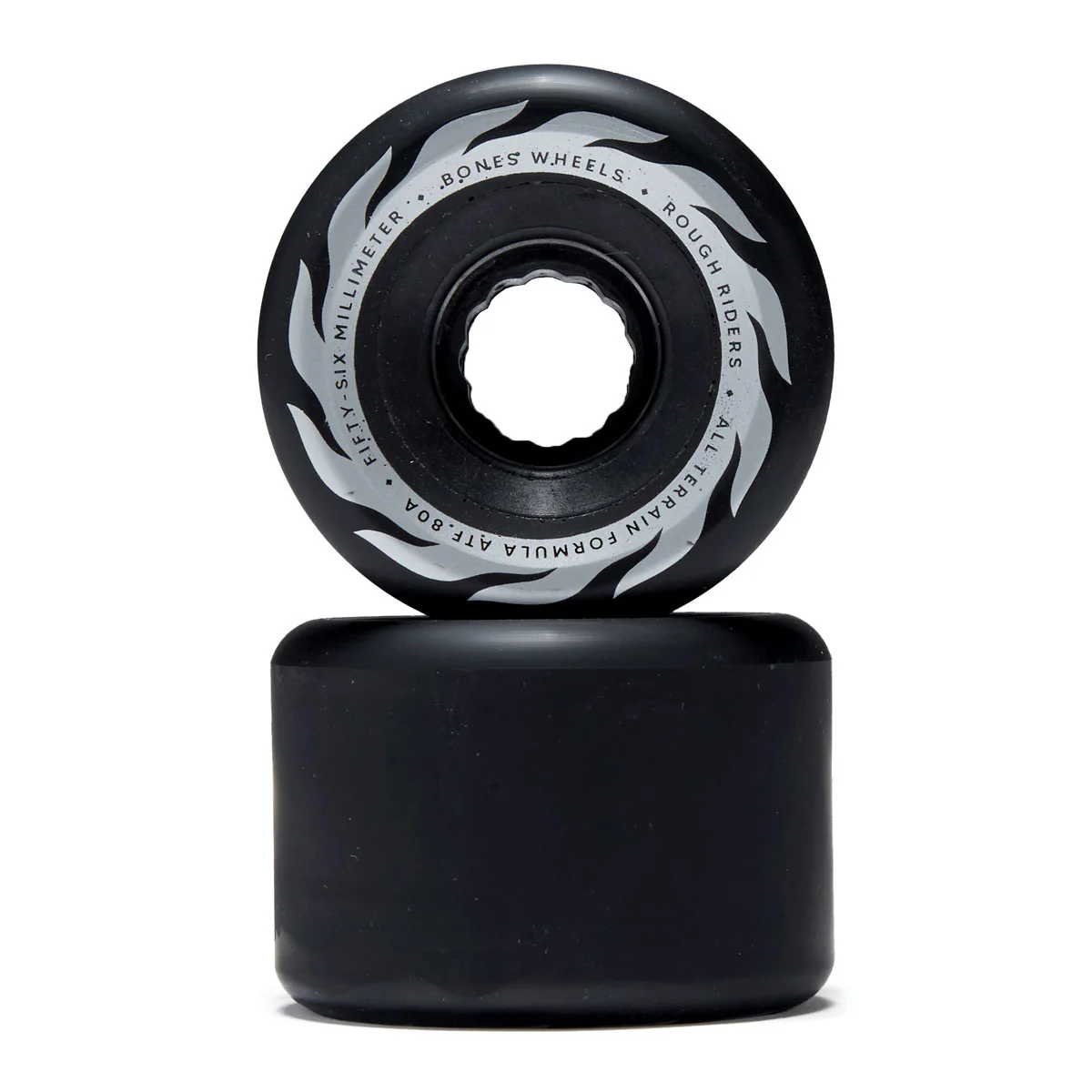 Bones ATF Rough Riders Eternal Flame 80a Skateboard Wheels - Black - 56mm - Image 2