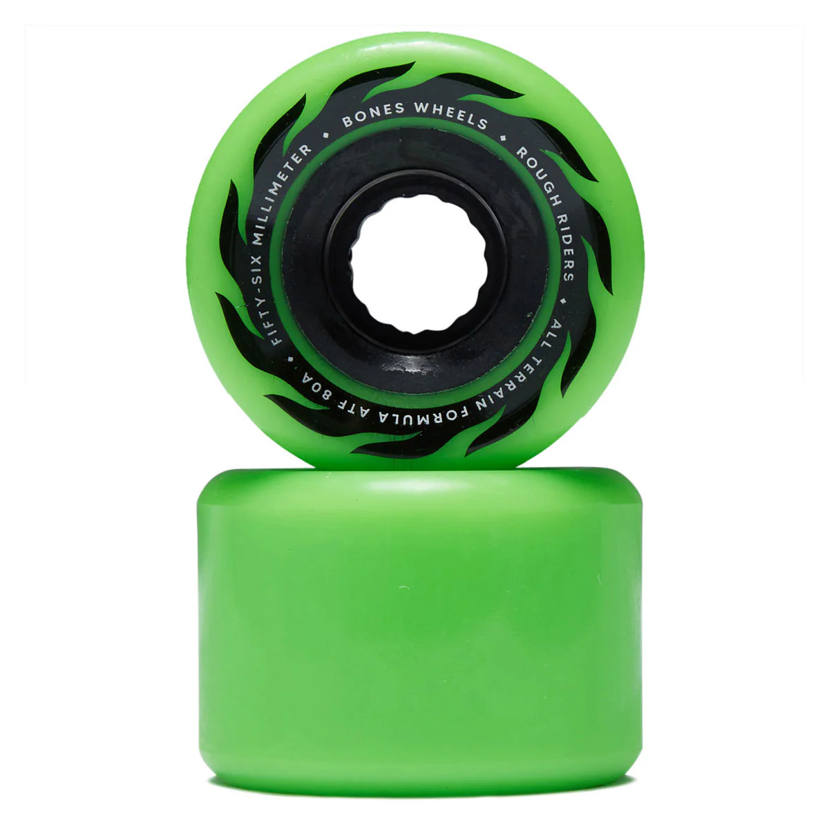 Bones ATF Rough Riders Eternal Flame 80a Skateboard Wheels - Green - 56mm - Image 2