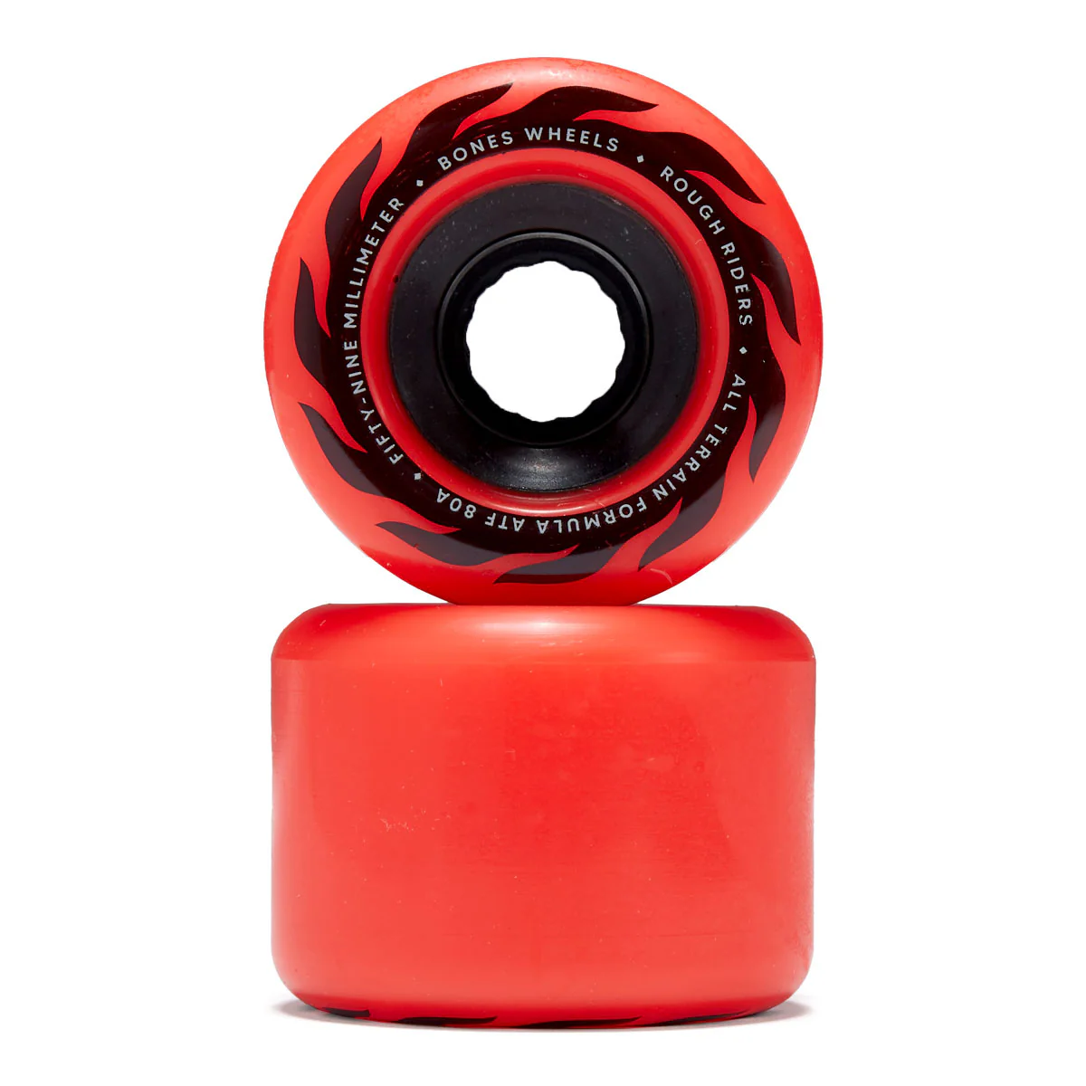 Bones ATF Rough Riders Eternal Flame 80a Skateboard Wheels - Red - 59mm - Image 2