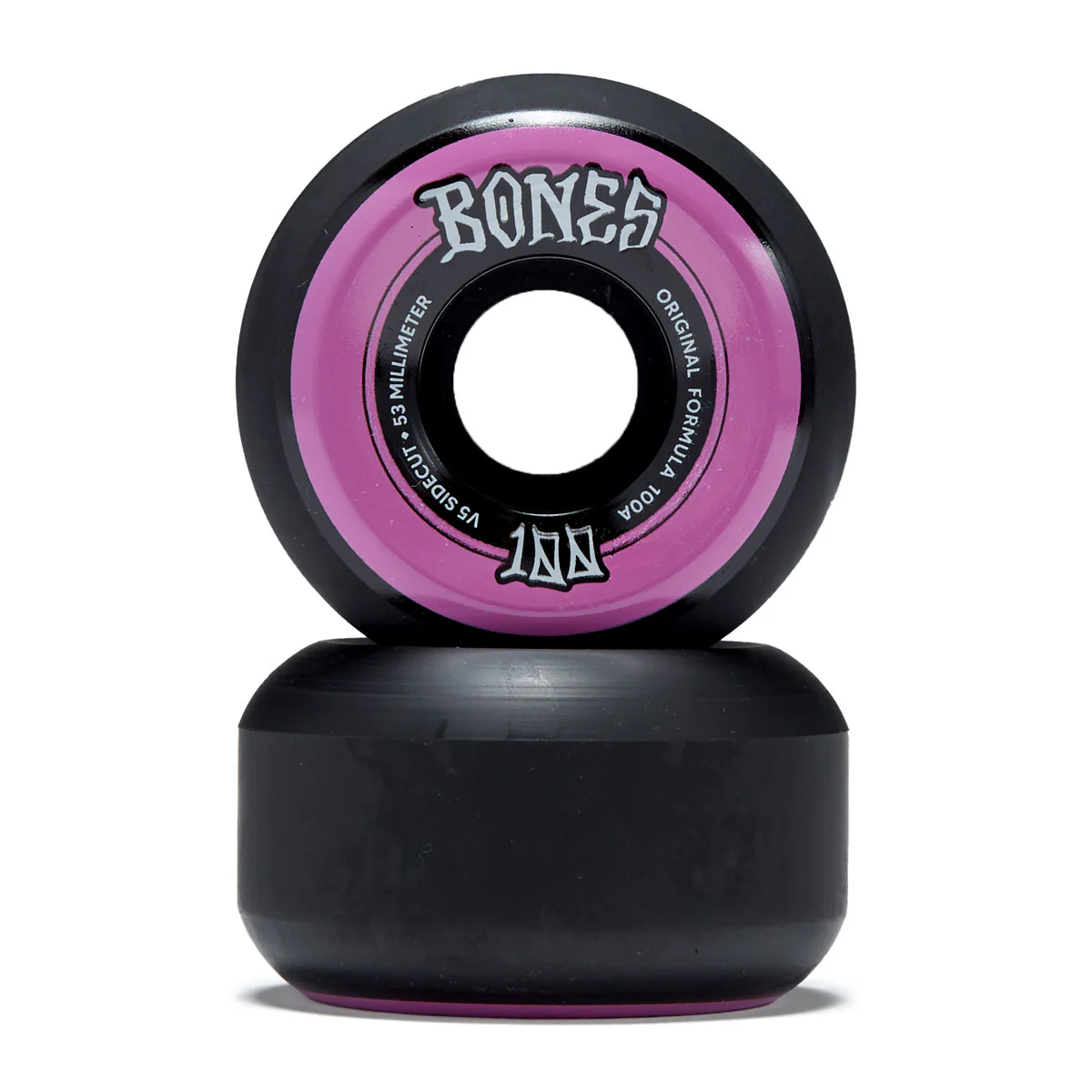 Bones 100s Sidecuts 100a V5 Sidecut Skateboard Wheels - Black - 53mm - Image 2
