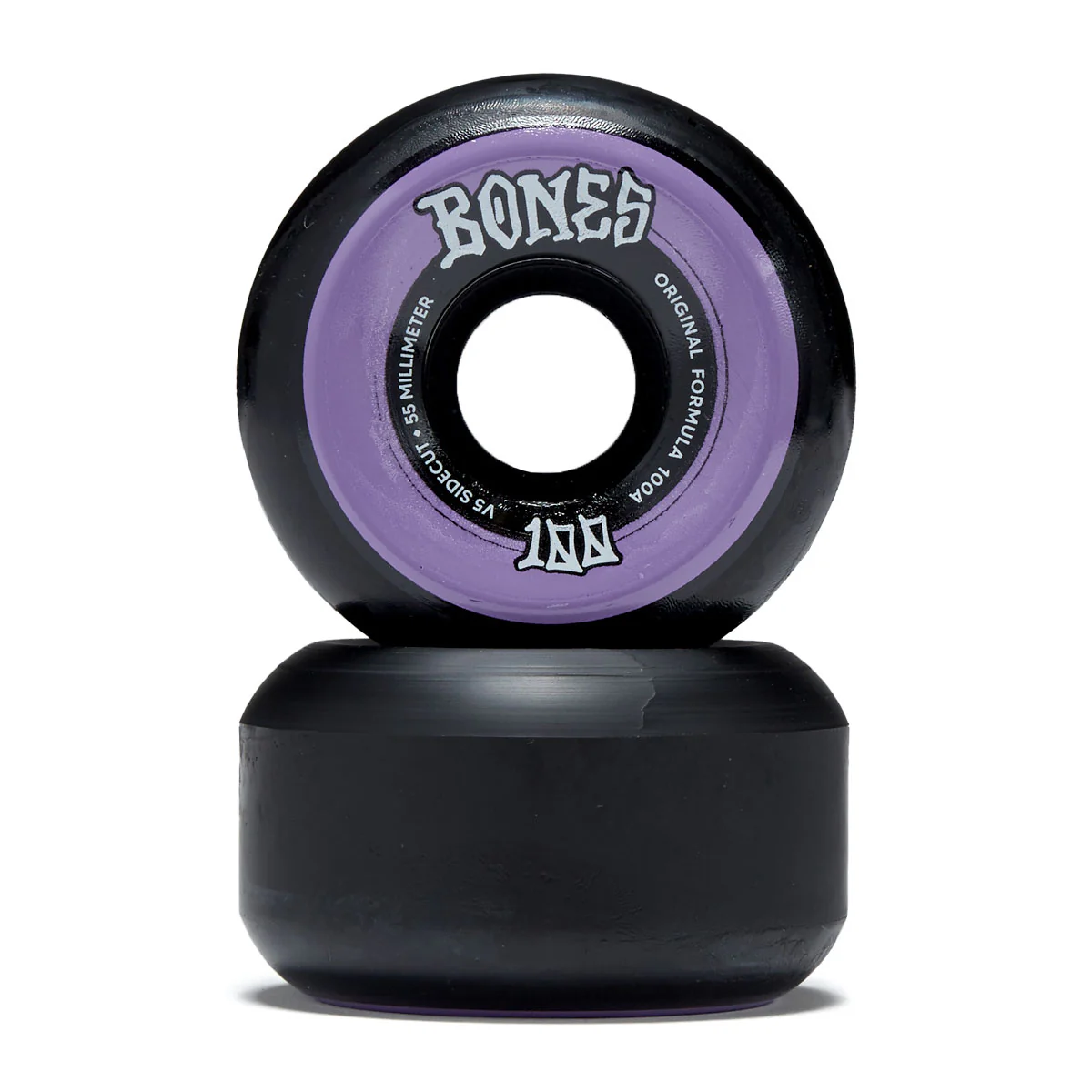 Bones 100s Sidecuts 100a V5 Sidecut Skateboard Wheels - Black - 55mm - Image 2