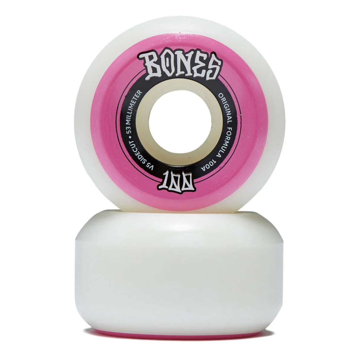 Bones 100s Sidecuts 100a V5 Sidecut Skateboard Wheels - White - 53mm - Image 2