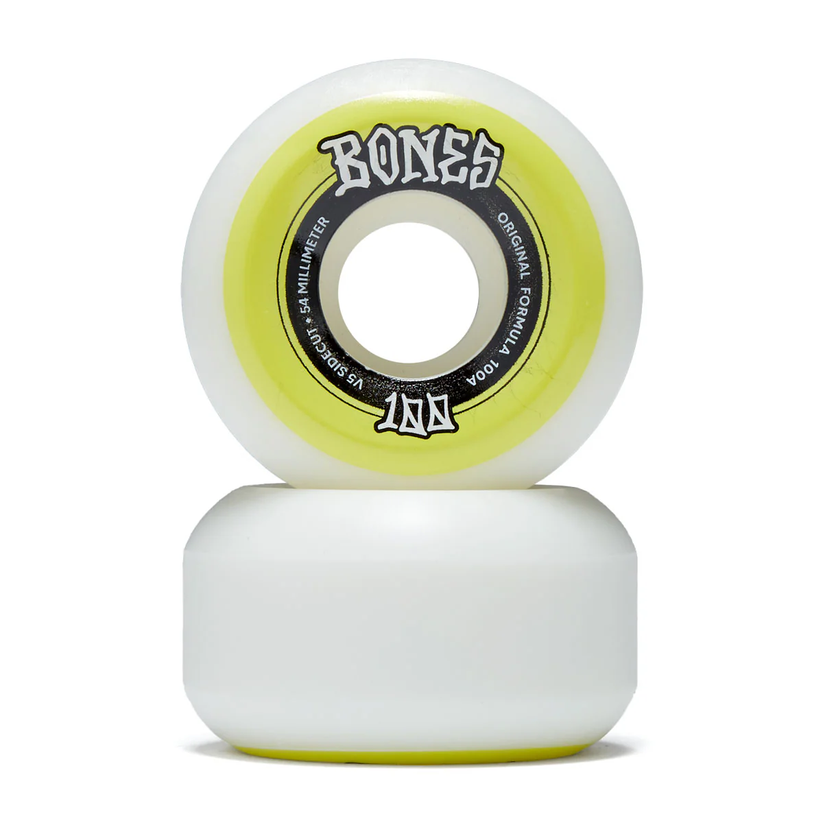 Bones 100s Sidecuts 100a V5 Sidecut Skateboard Wheels - White - 54mm - Image 2